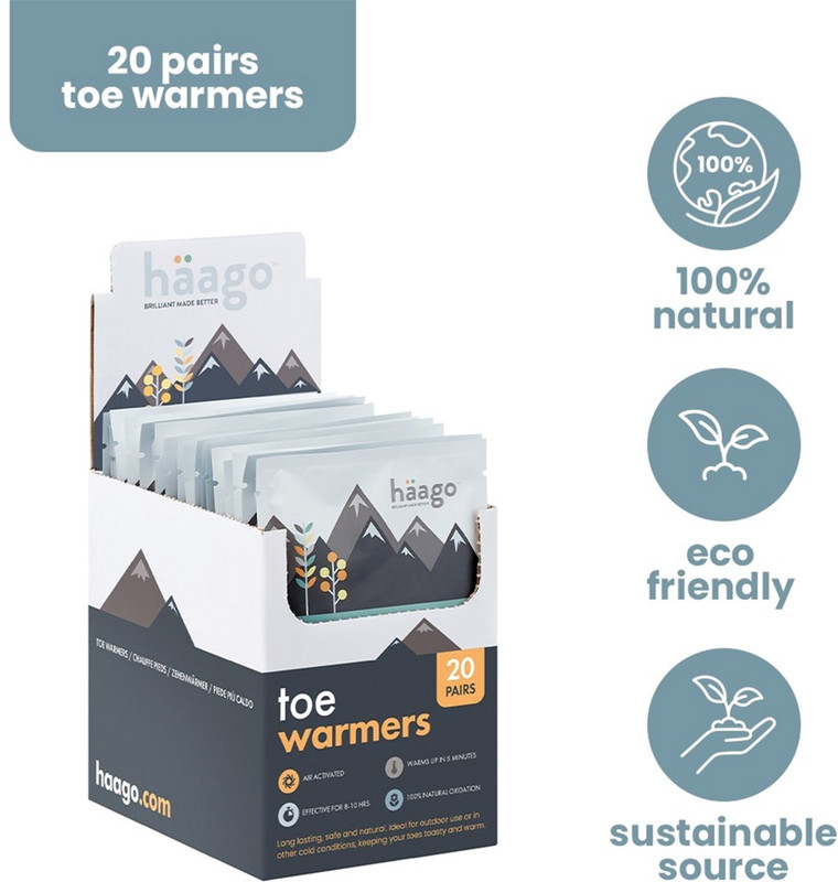 Грілка хімічна HAAGO TOE WARMERS для ніг х 20 пар (713153940993)